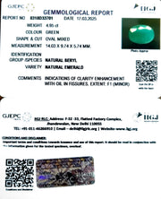 4.95/CT Natural Panna Stone with Govt. Lab Certificate