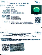 Load image into Gallery viewer, 4.70/CT Natural Panna Stone with Govt. Lab Certificate

