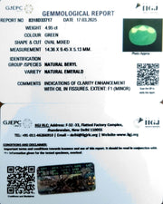 4.95/CT Natural Panna Stone with Govt. Lab Certificate