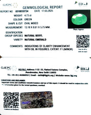 4.73/CT Natural Panna Stone with Govt. Lab Certificate