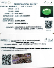 4.50/CT Natural Panna Stone with Govt. Lab Certificate