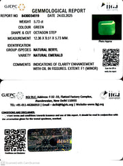 5.73/CT Natural Panna Stone with Govt. Lab Certificate