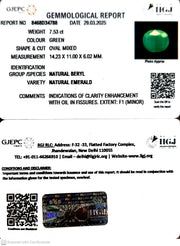 7.53/CT Natural Panna Stone with Govt. Lab Certificate (2331)