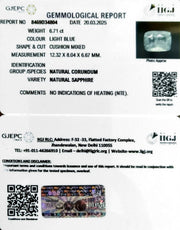 6.71/CT Natural Blue Sapphire With Govt Lab Certificate