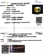 Load image into Gallery viewer, 5.72/CT Natural Yellow Sapphire With Govt Lab Certificate
