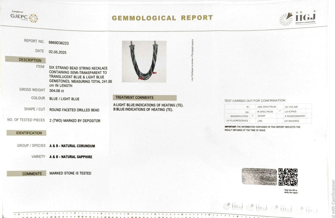 304.80/CT Natural South Sea Pearl Beads With Lab Certificate