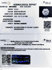 0.70/Cents Natural Diamond with Govt. Lab Certificate-140000