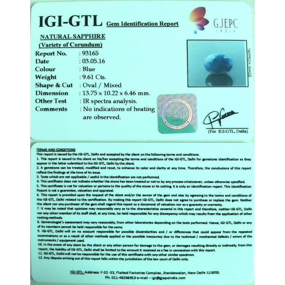 10.67 blue sapphire with Govt Lab Certified-(2331)