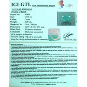3.00/CT Natural Emerald Stone with Govt. Lab Certificate (12210)