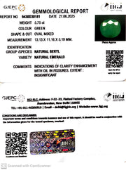 5.75/CT Natural Panna Stone with Govt. Lab Certificate (6771)