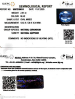 Load image into Gallery viewer, 2.97/CT Natural Blue Sapphire with Govt Lab Certificate ( 34410)
