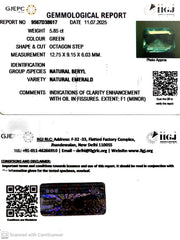 5.85/CT Natural Panna Stone with Govt. Lab Certificate (56610)