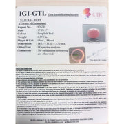 6.99 Ratti Natural New Burma Ruby with Govt. Lab Certificate-(3441)