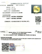 Load image into Gallery viewer, 3.87/CT Natural Yellow Sapphire With Govt Lab Certificate (45510)
