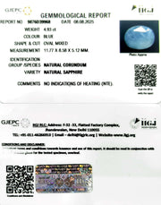 4.93/CT Natural Blue Sapphire with Govt Lab Certificate (6771)