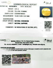 4.87/CT Natural Yellow Sapphire With Govt Lab Certificate (2331)