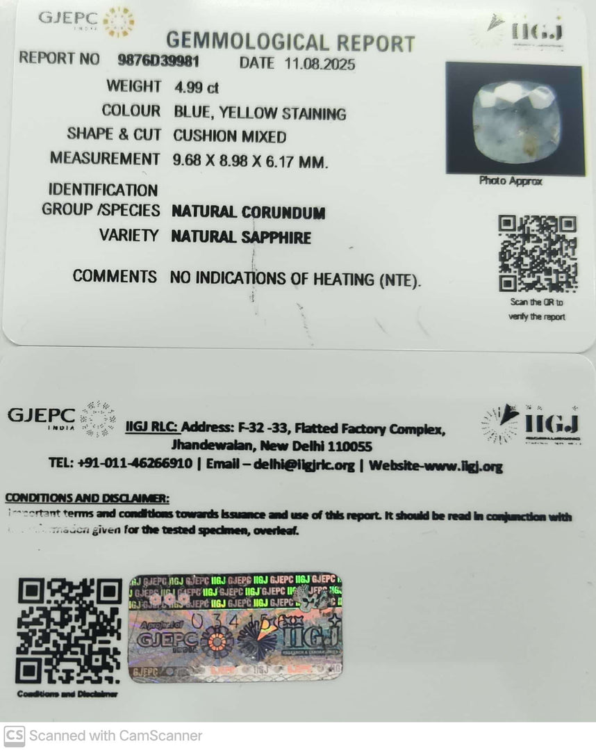 4.99/CT Natural Yellow Sapphire With Govt Lab Certificate (6771)