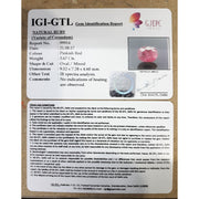 3.67/CT Natural Mozambique Ruby with Govt. Lab Certificate-RUBY9V