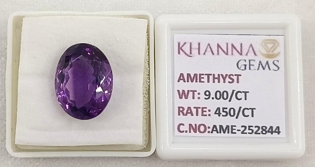 9.00/CT Natural Amethyst Gemstone with Govt. Lab Certificate