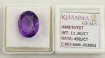 Load image into Gallery viewer, 11.30/CT Natural Amethyst Gemstone with Govt. Lab Certificate