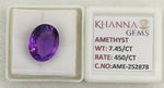 Load image into Gallery viewer, 7.45/CT Natural Amethyst Gemstone with Govt. Lab Certificate