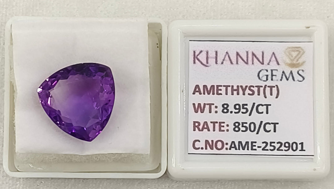 8.95/CT Natural Amethyst Gemstone with Govt. Lab Certificate