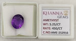 Load image into Gallery viewer, 5.25/CT Natural Amethyst Gemstone with Govt. Lab Certificate