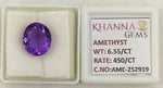 Load image into Gallery viewer, 6.55/CT Natural Amethyst Gemstone with Govt. Lab Certificate