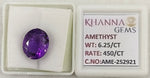 Load image into Gallery viewer, 6.25/CT Natural Amethyst Gemstone with Govt. Lab Certificate