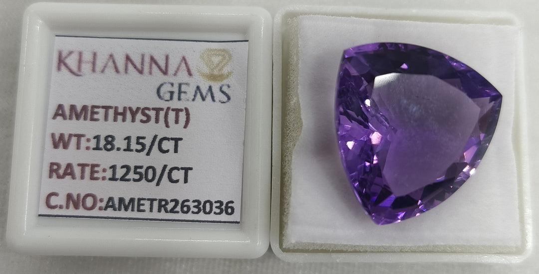 18.15/CT Natural Amethyst Gemstone with Govt. Lab Certificate