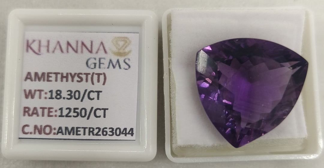 18.30/CT Natural Amethyst Gemstone with Govt. Lab Certificate