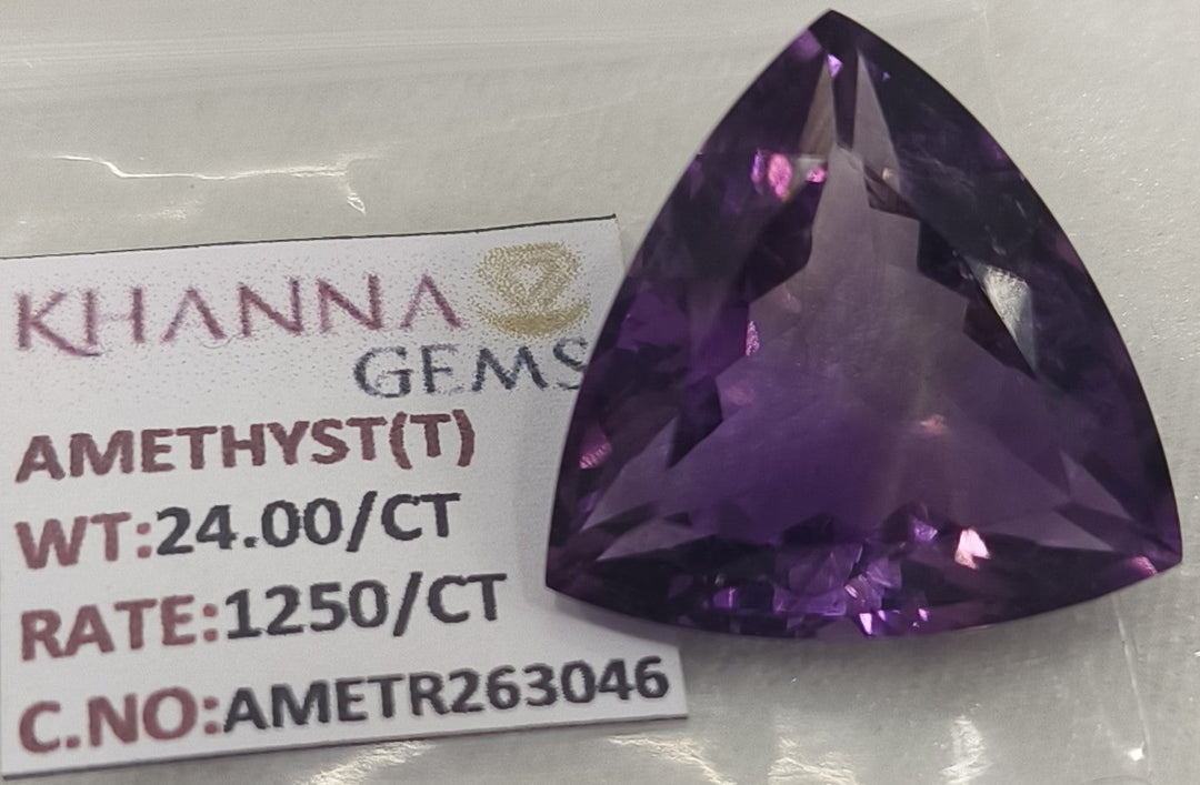 24.00/CT Natural Amethyst Gemstone with Govt. Lab Certificate