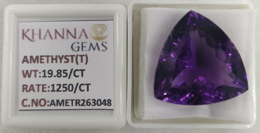 19.85/CT Natural Amethyst Gemstone with Govt. Lab Certificate