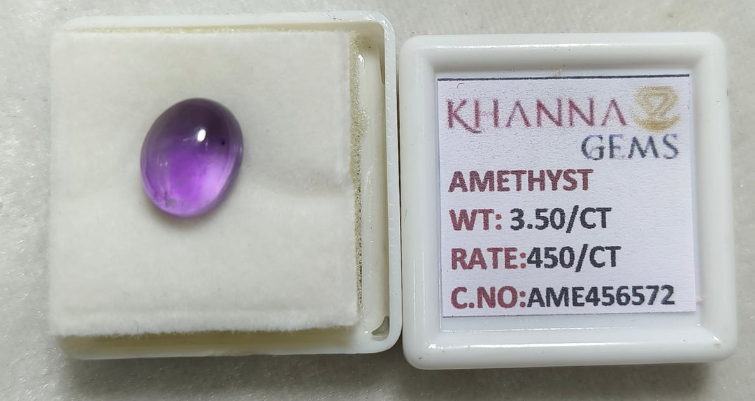 3.50/CT Natural Amethyst Gemstone with Govt. Lab Certificate