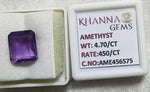 Load image into Gallery viewer, 4.70/CT Natural Amethyst Gemstone with Govt. Lab Certificate