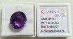 Load image into Gallery viewer, 11.45/CT Natural Amethyst Gemstone with Govt. Lab Certificate