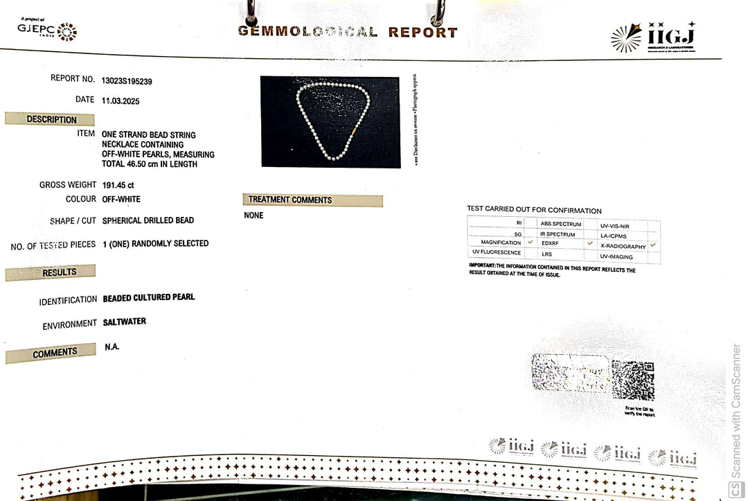 191.45/CT Natural South Sea Pearl Beads With Lab Certificate