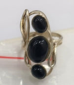 Load image into Gallery viewer, 6.40/GM BLACK STAR SILVER RING   (525.00)