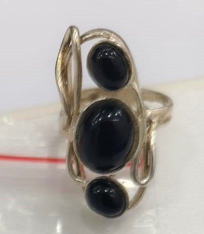 6.40/GM BLACK STAR SILVER RING   (525.00)