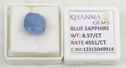 8.57/CT Natural Blue Sapphire with Govt Lab Certificate-12313D49914