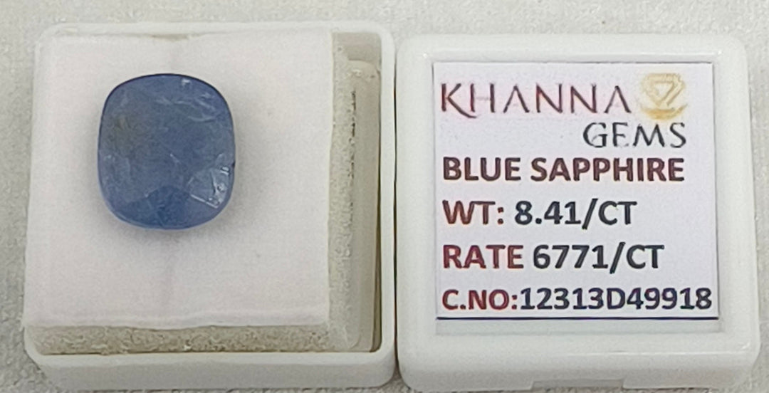 8.41/CT Natural Blue Sapphire with Govt Lab Certificate-12313D49918