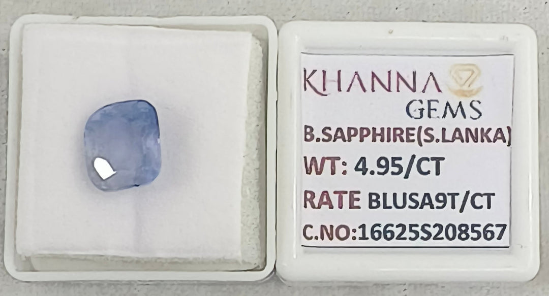 4.95/CT Natural Blue Sapphire with Govt Lab Certificate-16625S208567