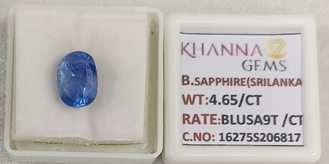 4.65/CT Natural Blue Sapphire with Govt Lab Certificate-16275S206817