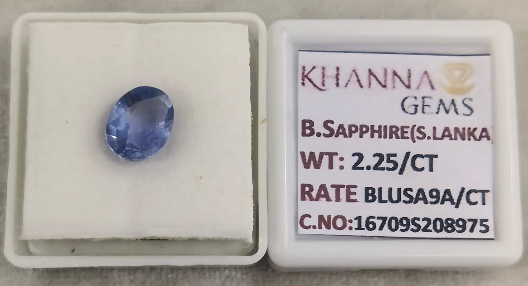 2.25/CT Natural Blue Sapphire with Govt Lab Certificate-16709S208975