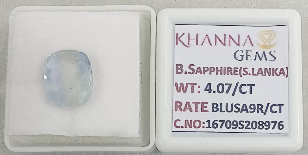 4.07/CT Natural Blue Sapphire with Govt Lab Certificate-16709S208976