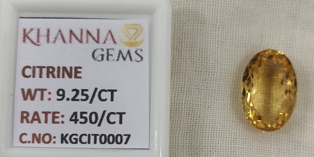 9.25/Carat Natural Triangular Citrine Stone-450