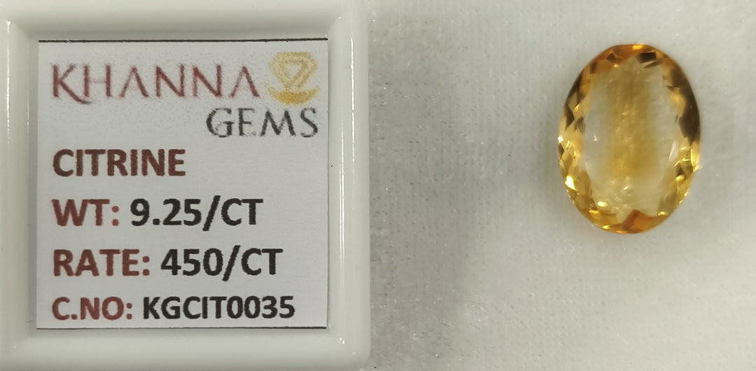 9.25/Carat Natural Triangular Citrine Stone-450