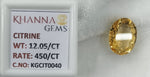 Load image into Gallery viewer, 12.05/Carat Natural Triangular Citrine Stone-450

