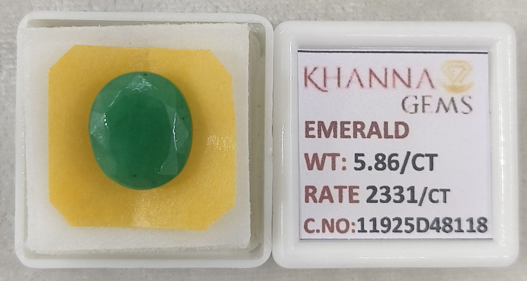 5.86/CT Natural Panna Stone with Govt. Lab Certificate-11925D48118