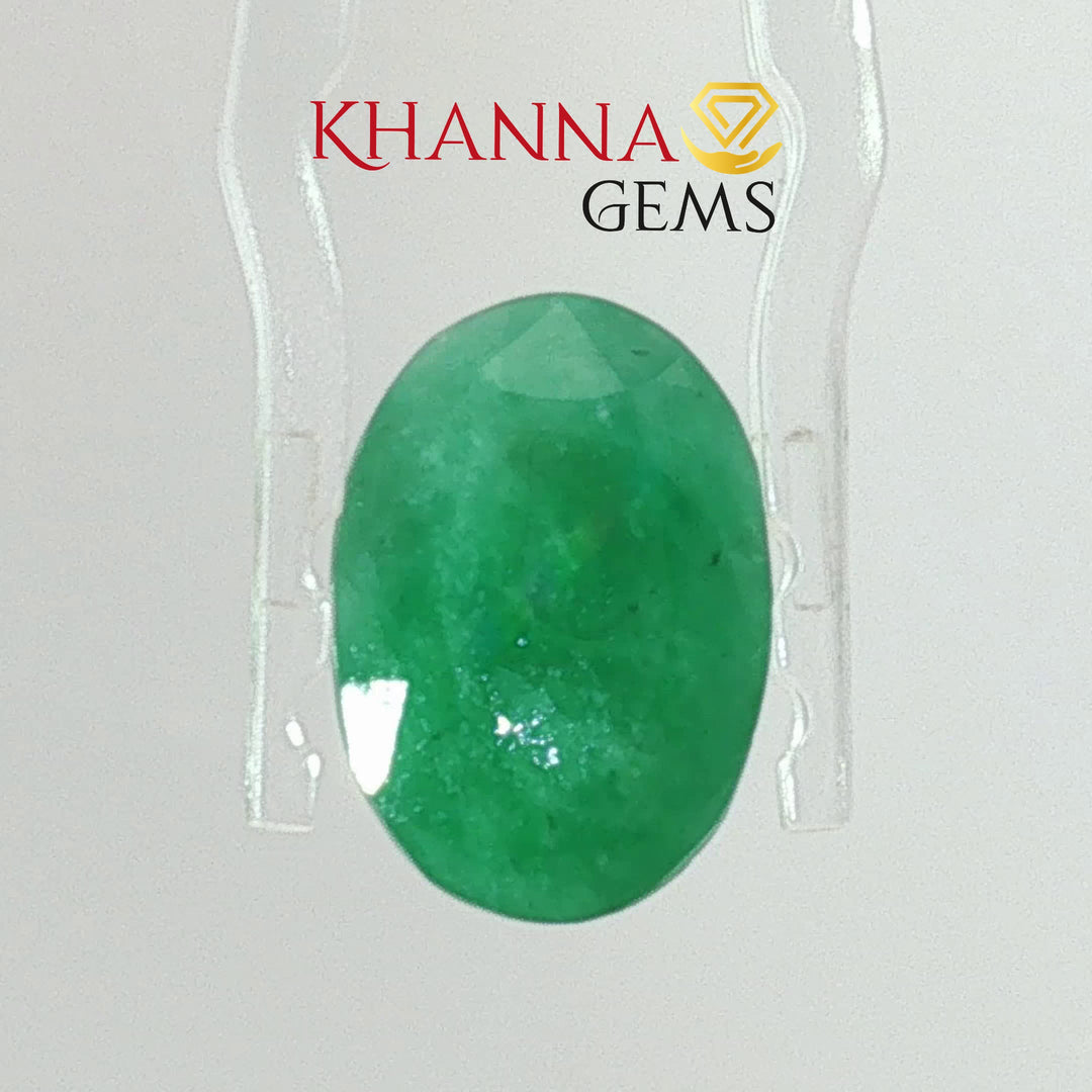5.7/CT Natural Panna Stone with Govt. Lab Certificate-13134D53999